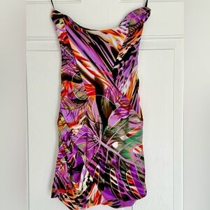 Arden B Purple and Orange Strapless Bodycon Dress